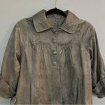 Anthropologie Anthro ONE GIRL WHO Suede Gold Leather Jacket. Size SP Photo 2