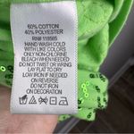 Quacker Factory  Sz XL Sequin Front Elbow Sleeve V Neck T Shirt‎ Green Photo 2