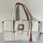 Dooney & Bourke White & Pink Leather Handbag With Heart Buckle Photo 0