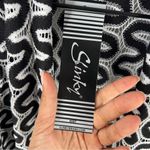 Slinky Brand Slinky Womens Size M‎ Black & White Zigzag Lace Knit Open Front Cardigan Photo 5