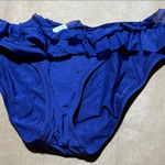 ABS Allen Schwartz  Size 12 Indigo Ruffled Swim Bikini Bottom NWT Photo 0