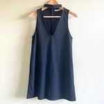 ZARA  Black‎ Sleeveless Swing Dress With Choker Womens Size S V Neck Shift Photo 1