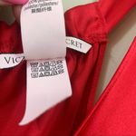 Victoria's Secret  Satin Sleeveless Tie-Back Keyhole Red Romper Photo 4