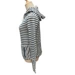 J.Crew Women's Flip Striped Hooded Sweatshirt Size XS White and Navy Cotton Photo 3