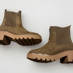 Universal Threads Universal Thread Womens Kyrie Side Zip Chunky Heel Ankle Sock Boots Tan Size 8w Photo 0