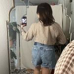 Urban Outfitters Out From Under Alice Tie-Front Top Brown Gingham Size Small Photo 1