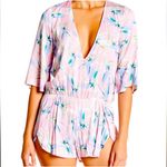 The Bikini Lab NWT  Pink and Blue floral Romper Swim Cover up Photo 0