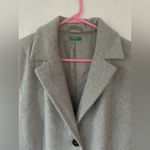 United Colors Of Benetton Vintage  Womens Sz 44 (M/L) Coat Gray Wool Trench Pea Photo 5
