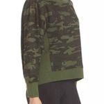 Good American Women’s Green Off The Shoulder Camo Sweatshirt Size 4 Photo 1