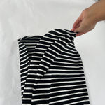 Chico's  Midi Dress Womens 4/6 Black White Striped Jersey Knit Rounded Neck Photo 4