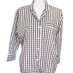 Sleepy Jones Pajama Top Women’s Size XS Checkered Button Up Long Sleeve White Photo 0