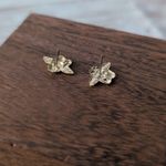 Vintage Stud Earrings Small & Dainty Gold Tone Cherub Photo 2