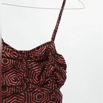 Urban Outfitters  Veronica Ruched Geo Print Midi Dress in Red Multi Size‎ Large Photo 2