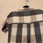 Old Navy  Cream Gray Plaid T-Shirt Dress Flannel Print Collared Shirt Size Medium Photo 6