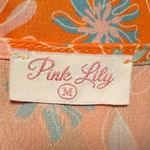 Pink Lily  Morning Mimosas Tiered Floral Mini Dress Orange Blue Pink Medium‎ Photo 6