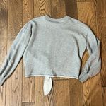 Cinq à Sept Parker Knotted Tie Pullover Crop Cropped Sweatshirt B18 Gray Photo 7