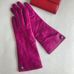 Coach  Vintage Magenta Leather Cashmere Lined Gloves, Sz 7, Y2K Photo 15