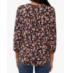 NEW Two By Vince Camuto Floral V Neck High Low Pullover Blouse Long Sleeve XL Blue Photo 1