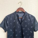 Nike Womens Shirt Top Blue Paisley Dri-Fit Victory Golf Short Sleeve Size Medium Photo 2