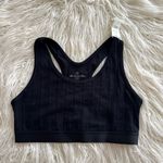 Aerie  Cozy Class Ribbed Knit Sports Bra True Black Size Large Photo 0