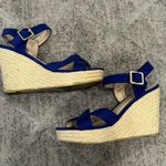 Montego Bay Club Blue Faux Suede Wedge Heels 7 1/2 Photo 2