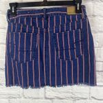 American Eagle NWOT High Rise Striped Denim Y2K Americana Mini Skirt Size 6 Photo 3