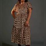 Maeve  by Anthropologie Bernadette Rose Gold‎ Sequin Tiered Midi Dress Size 1X Photo 1