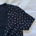 Brandy Melville Black Floral Tie-Front Top Photo 2