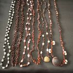 J458 Bulk Bundle of 6 Vintage Seed Necklaces Brown Photo 1