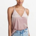 Abercrombie & Fitch dusty pink velvet V-neck tank top XS Valentine’s Day Spring Photo 0