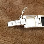 Onyx Art Deco Black  White Mother of Pearl Sterling Silver Bracelet Photo 6