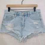 Aeropostale Light Wash Denim High Rise Patch Work Boyfriend Shorts size 4 Photo 0