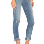 Free People We the Free Great Heights Distressed Frayed In Sky Skinny Jeans Cropped size 26 Photo 1