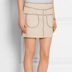 Coach Studded Mini Skirt Beige Light Denim Nude Size 4, NWT $495.00 Photo 5