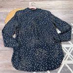 Ganni  Barra Crepe blouse in total eclipse‎ navy hidden buttons women’s size S Photo 7