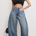 Good American Good Extreme Barrel Jeans Size 4/27 NWT Balloon Leg High Rise Photo 0