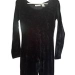 Ann Taylor Vintage 1990’s  black velvet full Catsuit Bodysuit Zenrai  Size small Photo 3