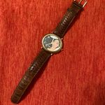 Disney Vintage gold tone quartz movement TIMEX Pocahontas leather band wrist watch! Photo 2