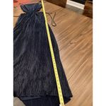 SIMKHAI Daisy Cutout maxi Gown navy blue chiffon plisse pleated glam dress 8 Photo 6