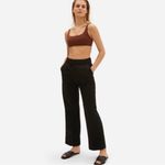 Everlane  The Easy Pant Pull-On Wide Leg Organic Cotton Pants Black Size 4 Photo 5