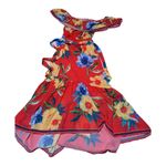 Flying Tomato womens large dress swim cover red blue tropical flamenco off shoul Photo 1