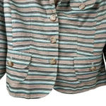 Ann Taylor Loft Women's Striped Blazer Size 10 Multicolor Long Sleeve Jacket Photo 5