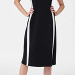 Spanx AirEssentials Aire Side Stripe Tank Midi Dress Black Size Medium Photo 0