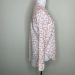 Loft Light Pink Cotton Button Up Blouse Sz XS Cheetah Leopard Print Photo 3