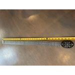 Belt OSFM Metal Silver Tone Elastic Stretch Oval Buckle w/ Enamel & Bling Vtg Photo 13