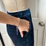Silence + Noise Blue Wide Leg Velvet Pants Photo 3