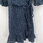 Princess Polly  Wrap Dress Size 4 Navy Dots Evas Garden Spotted Wedding Event Photo 6