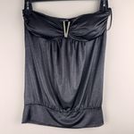 Forever 21  Black Strapless Top Sz M Rhinestone V Club Date Night Party‎ Rave Photo 7