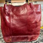 TIGNANELLO Leather Deep Red/ Burgundy Handbag Tote with Two Straps Red Photo 10