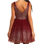 Lulus Ballerina Dream Burgundy and Gold Sleeveless Skater Dress LARGE NWT Photo 1